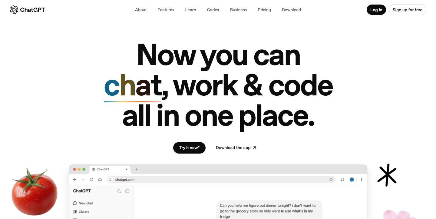 ChatGPT product interface