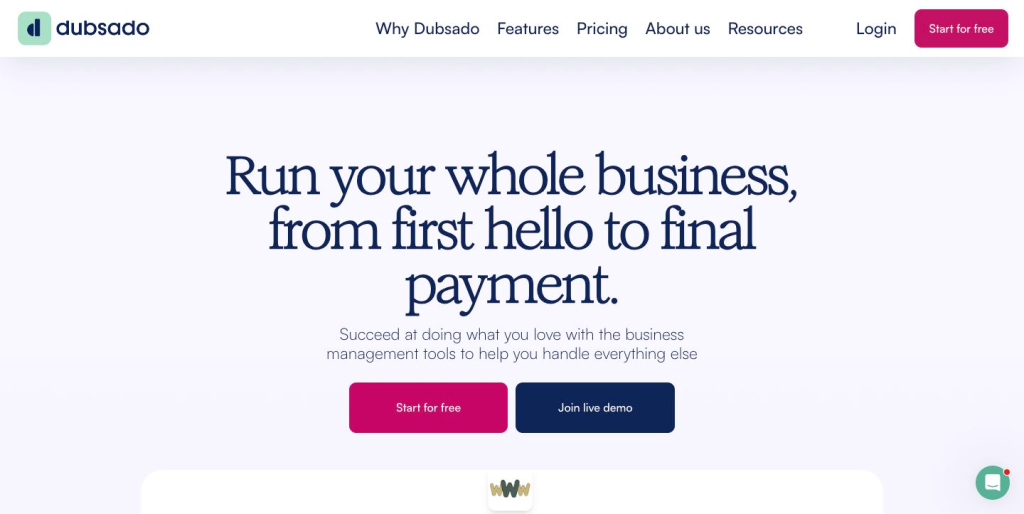 dubsado homepage
